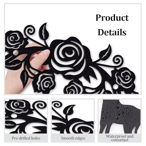 Décoration murale en métal NBEADS de 29,8 cm relief noir