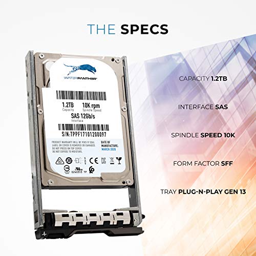 1.2TB 10K SAS 12Gb/s 2.5" HDD for Dell PowerEdge Servers | Enterprise Hard Drive in G13 Tray | Compatible with 400-AJPD R3H6D 400-AJPI WXPCX RWV5D 400-AJON V2KWT 89D42 9XNF6 400-AJQD 463-7475 FY96C