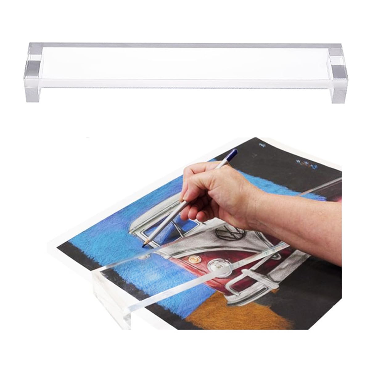 Creative MarkArtist Leaning Bridge Hand and Wrist Leaning Bridge Acrylic Used For Steady Hand Painting, Drawing & Sketching, Transparent, 24 Inch