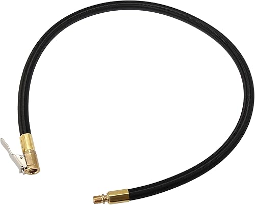 X AUTOHAUX Nylon de cobre 23.6 in 24 "válvula de neumático conectar tubería de aire Chuck inflador compresor bomba manguera de extensión para coche