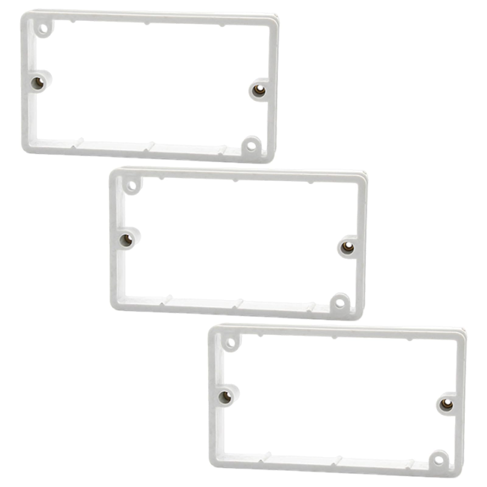 Double Socket Spacer, 20mm Electrical Socket Spacer Surround for Tiles and Panels, Light Switch Spacer for Uneven Surfaces, Three White Double Socket Surrounds 138x78x20mm