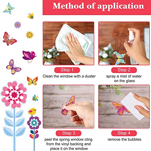 TOPJOWGA Adesivi Vetrofanie Finestre di Primavera