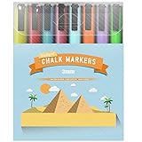 Eachgoo Fine Tip Chalk Markers, 8 Colors Non-Toxic, Dustless & Erasable Liquid Chalk Pens