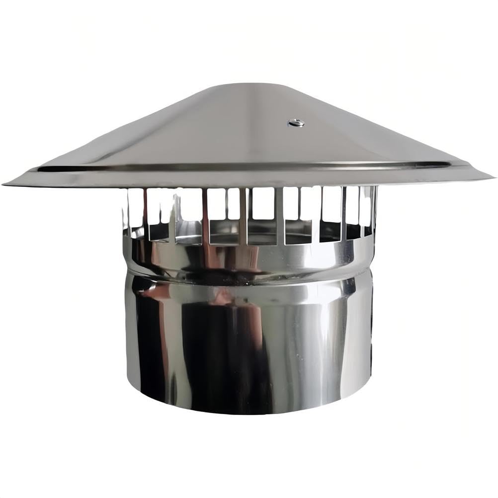 LMMIAOZ Stainless Steel Chimney Cowl - Mesh Protector & Rain Cover for Fireplace Flue, Prevents Birds & Debris Entry