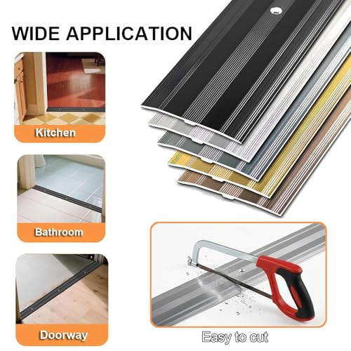 Perfil de aluminio anodizado de 6 cm para transiciones elegantes de madera a suelo de azulejo 4
