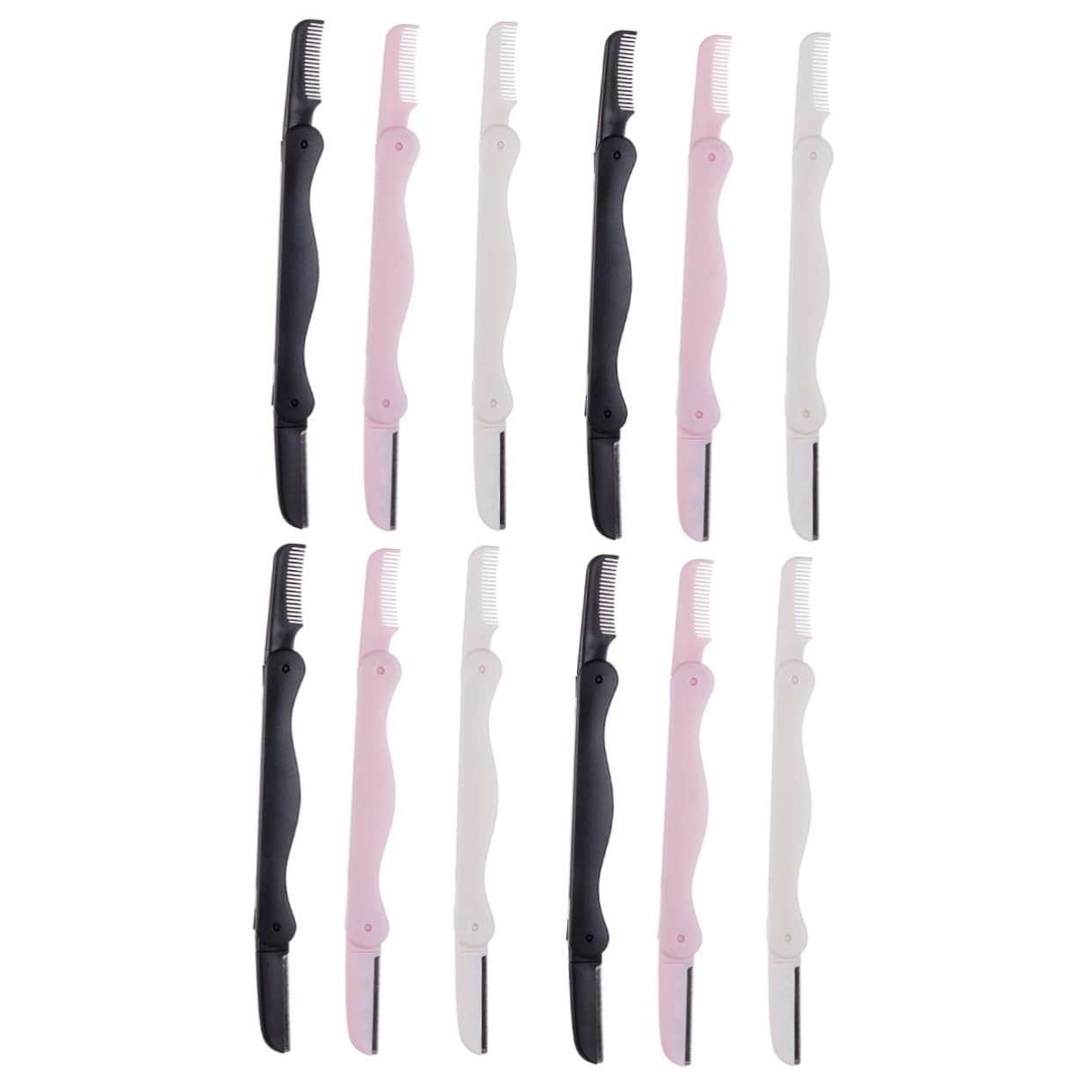 OSOLADY 12 Pcs 3 Double-Sided Eyebrow Trimmer Razor Portable Hair Shaper for Women Home Outdoor Use Precision Grooming Kit