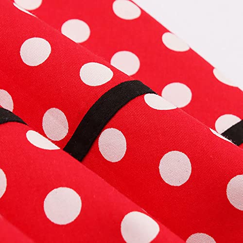 Image of KILLREAL Women's Vintage Polka Dot Print A-Line Pin Up Style Sleeveless Cocktail Party Casual Dress