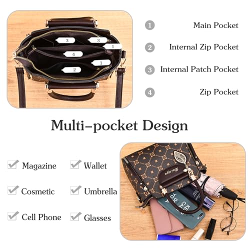Image of CORIOS Elegant Handbag for Women PU Leather Shoulder Bag Ladies Crossbody Bag Fashion Messenger Bag Top-handle Bag