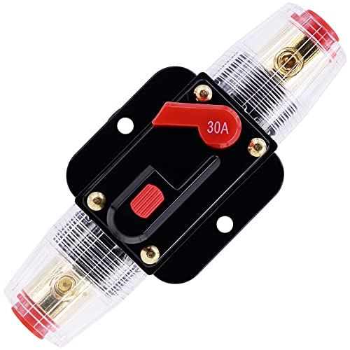 Yeebline 30A Resettable Fuse Circuit Breaker, Car Protect Inverter Holder For Car Audio Rv Atv Marine Boat Truck Trolling Motors 12V-24V Dc #TOP15