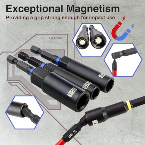 80 Piece Magnetic Nut Driver and Impact Driver Bit Set 1 4 Hex Shank - Image 5