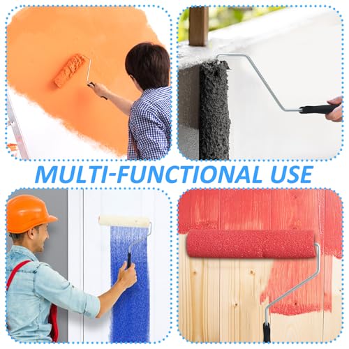 15 Pcs 9 Inch Paint Roller Painting Roller Frame 5 Wire Brush Supplies for Wall House Homes
