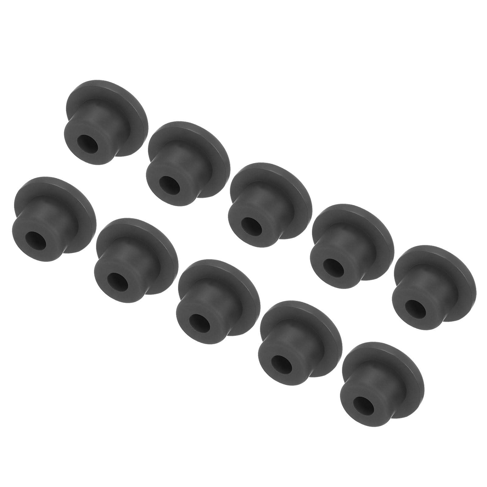 UXCELL High Temp Silicone T-Shaped Rubber Stopper Plugs - Dia 15mm/0.59 inch, Black, Pack of 10 (OD 23mm)