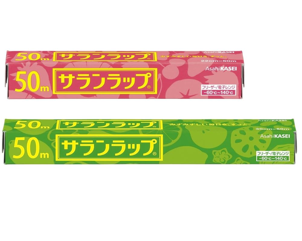 Japanese Saran Wrap 22cm x 50m,30cmx50m Set Cling film Food Storage Asahi-Kasei With MAIKO sticker Pio big bazar