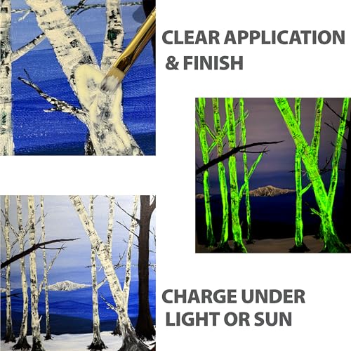 Image of milo Glow in the Dark Acrylic Paint, Clear Phosphorescent Glow, 16oz Bottle | Glows UV in Black Light, Easy Light Glow Activated, Made in the USA, Safe & Non-Toxic, Painting in the Dark, Quart