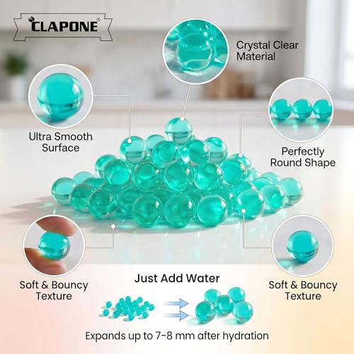 Image of Gel Balls 7-8mm Water Bullets for Blaster Gun, High Absorbent Water Beads Ammo, Non-Toxic Gel Blaster Refill Balls for Shooting Practice, Decoration & Play (Green, 50000)