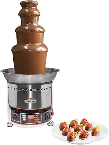 ALDKitchen Máquina de fuente de chocolate de 4 niveles, capacidad de 6.6 lbs, acero inoxidable, termostato digital de 30 a 230.0 F, 300 W, 110 V,