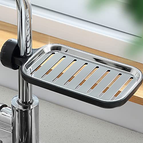 DINSOAVR Grifo de esponja para jabón, escurridor, estante de almacenamiento ajustable, soporte de drenaje para cocina, baño