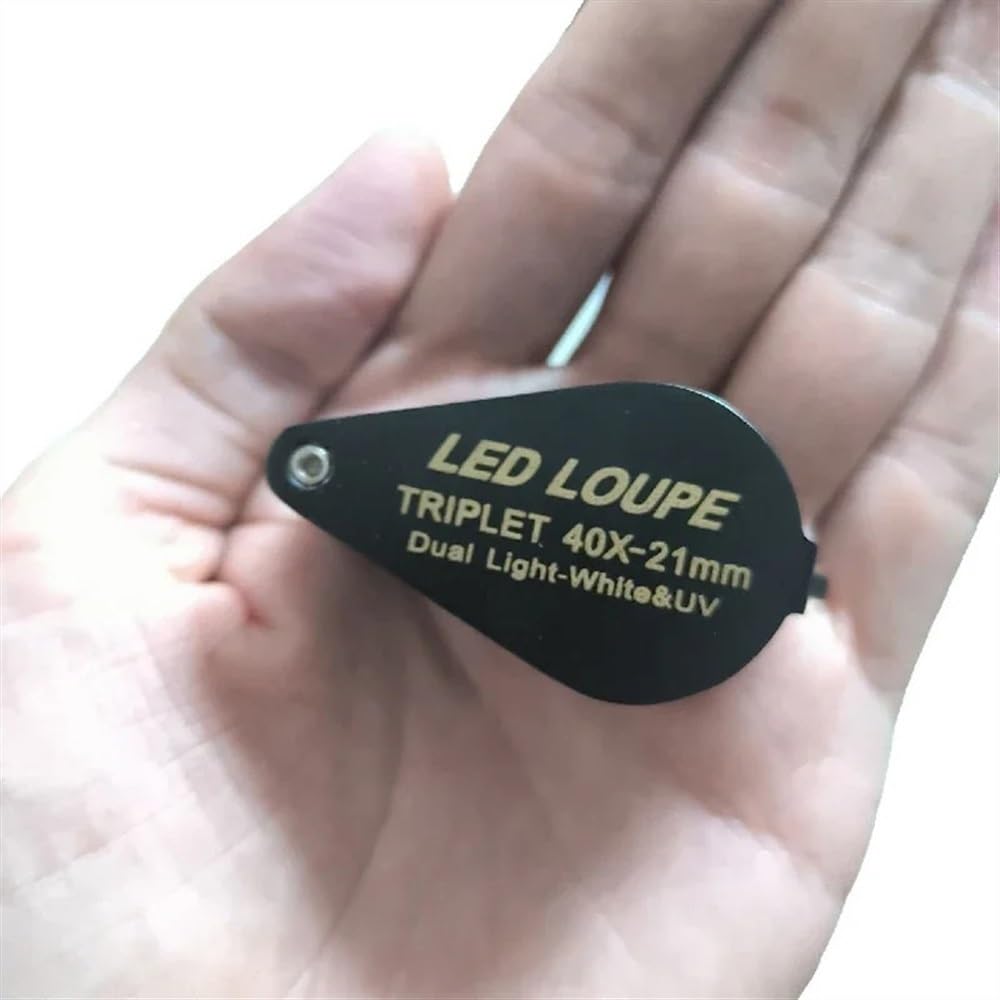 Mikroskop 6 LED 40X podświetlana biżuteria lupa czarna lupa składana metalowa lupa jubilerska