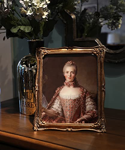 Yulink 8X10 Vintage Picture Frame, Antique Ornate Bronze Gold Photo Frame, For Tabletop And Wall Display, Decorative Retro Home Decor, Old Fashioned Photo Gallery Art #TOP1