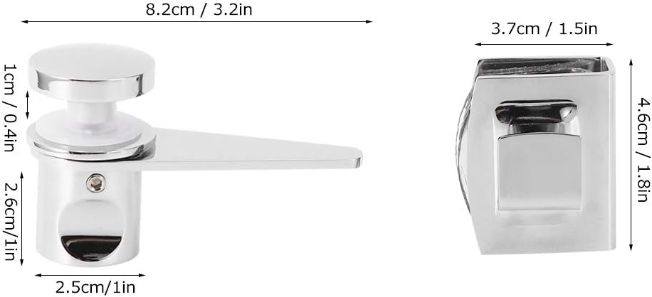 Pilipane Household Bathroom Shower Room Glass Door Latch Bolts Lock Gate, Hardware Accessory, Glass Door bolts, for Glass Doors, Sliding Doors, Bathroom Doors, Etc