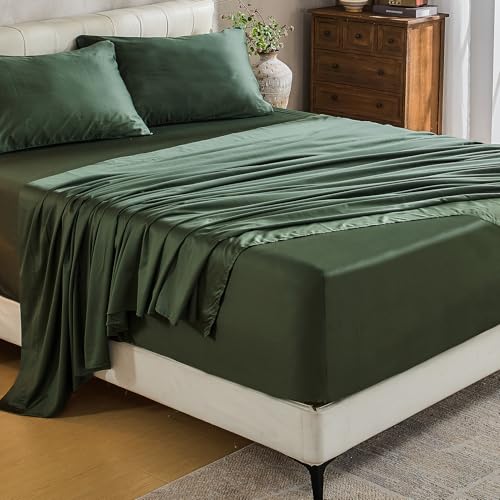 Image of MEISHANG 1000TC Egyptian Cotton Sheets Queen, 18-24 inch Extra Deep Pocket | 1000TC Egyptian Cotton Sheets, Sateen Weave, Ultra Soft & Breathable, OEKO-TEX Certified
