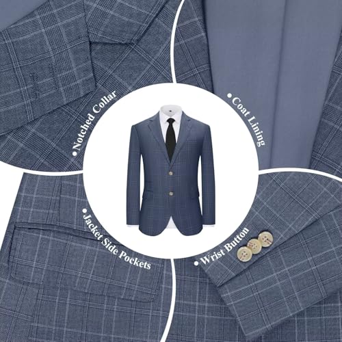 Men's Suit Jacket Blazer Casual Plaid Stripe Slim Fit Single Breasted Mens Tuxedos Jackets Party Sport Coats Blazers2