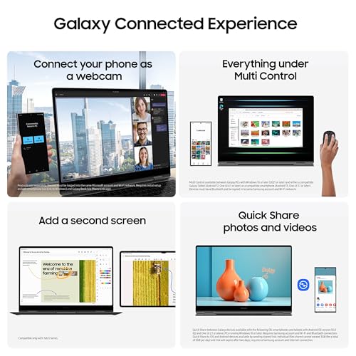 Samsung 16 Galaxy Book5 Pro 360 Copilot+ PC, AI Business Laptop, Windows 11 Pro, Intel Core Ultra 7 Processor 258V, 3K AMOLED Touchscreen, 32GB / 1TB, 120HZ, 2025 Model NP964QHA-KG2US, Gray - image 8