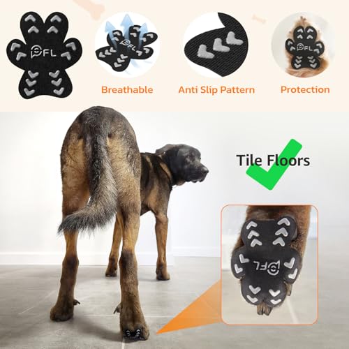 Image of Anti Slip Dog Paw Protectors Pads for Senior Dogs on Hardwood Floor 48 Pcs