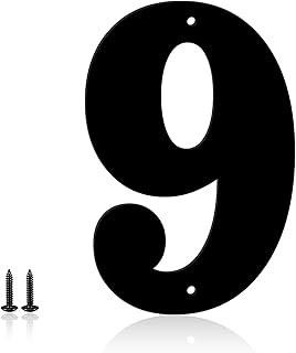 4 Inch Metal House Numbers, House Address Letters and Numbers for Outside Signs, Metal Letters Door Numbers Signage Street Address Plaque for Garden Door Mailbox Decor (Number 9)