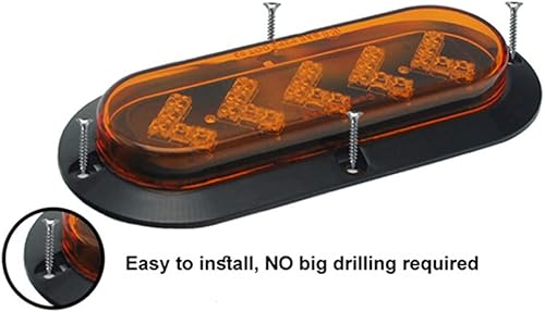 Miniatura 5 de 2 luces traseras para remolque, flecha secuencial, parada de freno, luces LED de circulación diurna, 25 LED, 6 pulgadas, ovaladas, luz de señal de