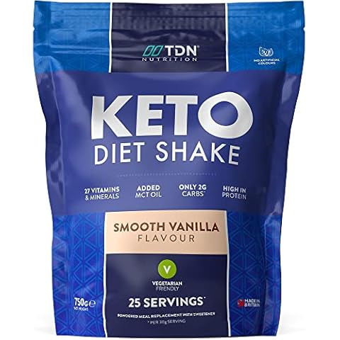Premium Vanilla Keto Diet Shake - Big Pouch of 750G - Complete Protein Blend - mcts for 17% Faster Nutritional ketosis - with metab-Boost - Dairy Proteins - Vegetarian Friendly Cover