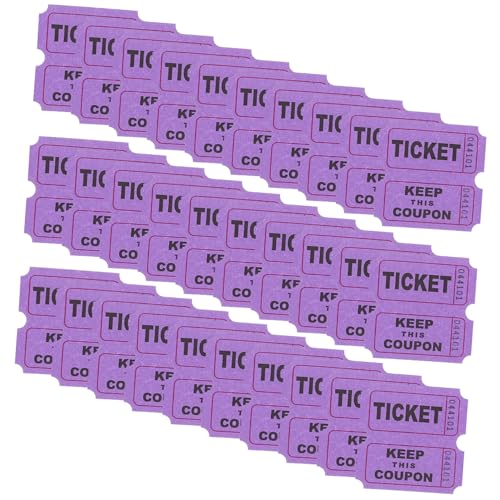 HOODANCOS - HOODANCOS 100 Pièces Billets De Loterie Billets pour Tirage Au Sort Étiquettes De Vrac (Violet)
