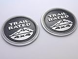  Yoaoo-oem Auto Tuning 2pcs(1set) Oem for Jeep Trail Rated 4x4 Nameplate Emblem Wrangler Grand Cherokee Liberty Badge Sticky Back Logo Trailhawk 2014 (Gray) by Yoaoo-oem