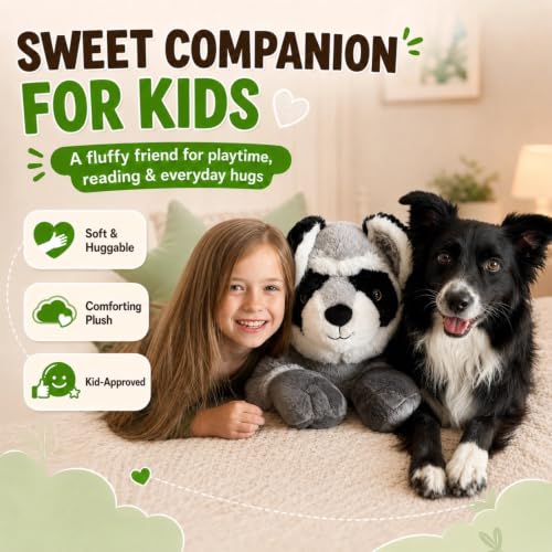 Image of BENINY Giant Raccoon Stuffed Animal 30 inch - Oversized Raccoon Plush Pillow - Fluffy Big Stuffed Racoon Toy Birthday Gifts for Kids - Sweet Companion