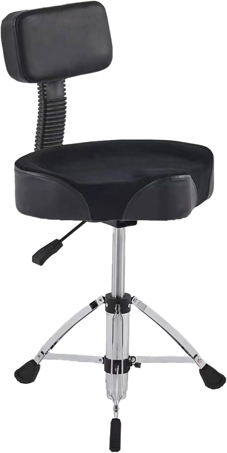 Drum Throne with Backrest Heavy Duty Drum Stool with Back Rest Motorcycle Style Drum Throne Height Adjustable Hydraulic Drum Seat Portable 360° Rotation Drum Chair for Adult Drummers/Green