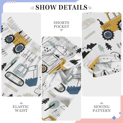 ZZXXB Trucks Print Boys Long Pants Soft Trousers Elastic Waist Kids Lounge Bottoms with Pockets S-XL4