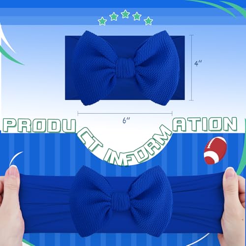 YanJie 2PCS 6'' Baby Girl Football Headbands Hair Bows Super Bowl Hair Accessories for Parties Headband for Newborn Infant Baby Girl Football Outfit4