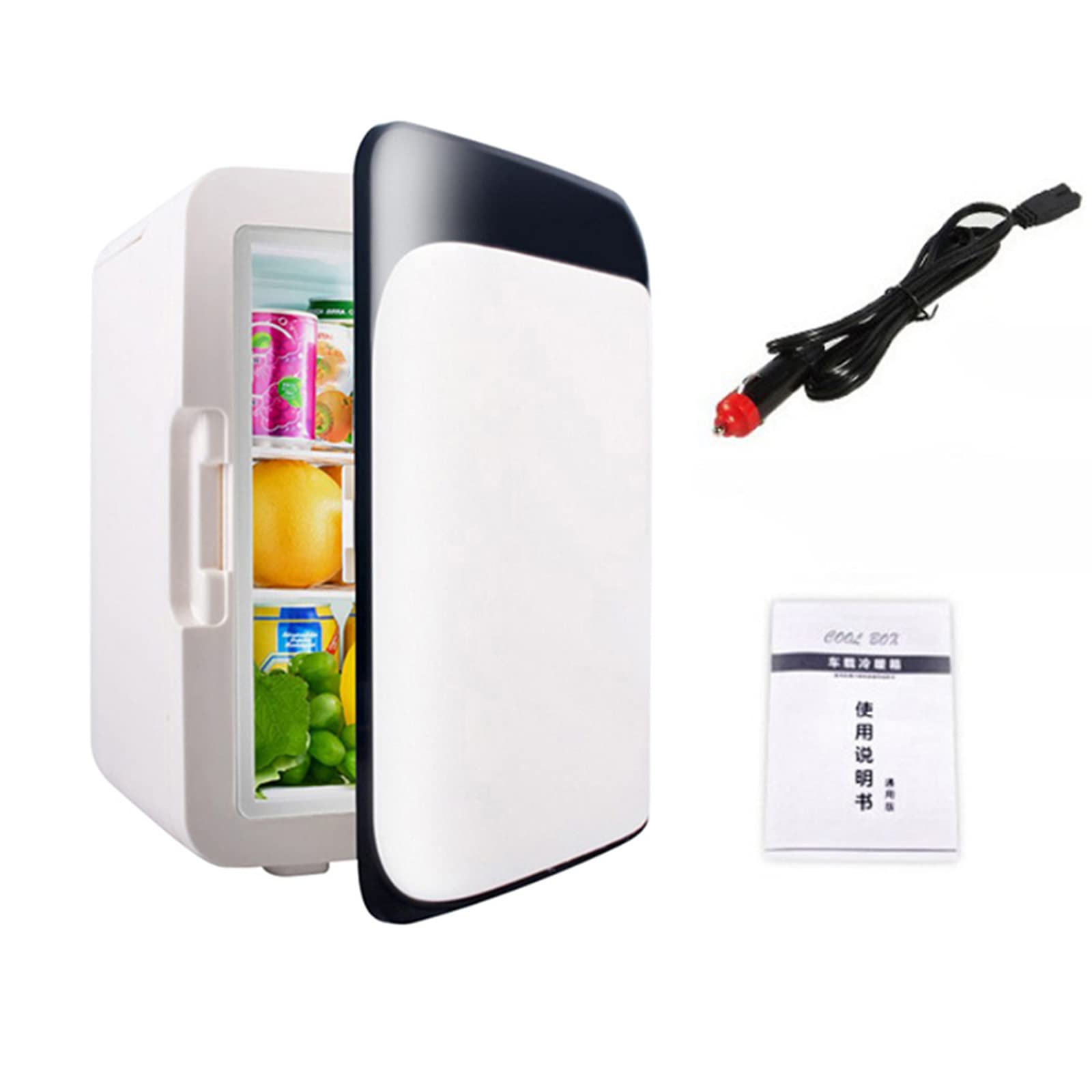 Mini Refrigerador, Calentador Portátil De 10 Litros, Refrigerador AC/DC Para El Cuidado De La Piel, Refrigerador Compacto De Aspecto Elegante, Refrigerador De Belleza Liviano,Negro