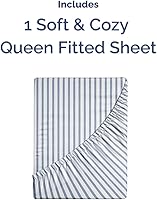 Vista 733 de King Fitted Bed Sheet - Bottom Single Fitted Sheet Only - Ultra-Soft Hotel Luxury Bedding w/ 8-16 Inch Deep Pockets - Breathable, Cooling & Wrinkle