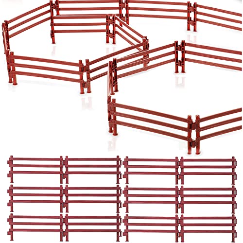 YeahBoom 40 Pieces Horse Fence Toys, Mini Horse Corral Fence, Horse
