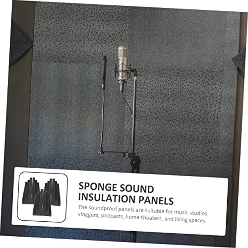 YARNOW 6pcs paneles acústicos trapeciales para absorción de bajos y reducción de ruido, espuma resistente al fuego para sala de cine en casa y estudio de grabación miniatura 3