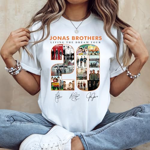 20th Anniversary Of Jonas Shirt, Jonas Fan Merchandise Shirt, Brother Living The Dream Tour 2025 Shirt2