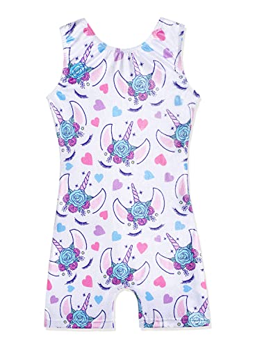 HOZIY Girls Gymnastics Leotards for Kids Tumbling Outfits Biketard Sparkle Adorable Pattern