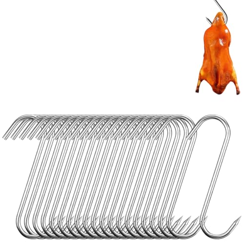 COYUN 20 pcs Crochet de Boucher en Acier Inoxydable, Crochet S Multifonctions en Métal, Convient pour Suspendre Bœuf