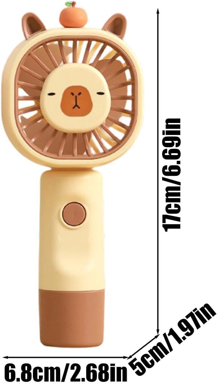 Cute Capybaras Portable Fan, 5-Level USB Charging Personal Fan image 5