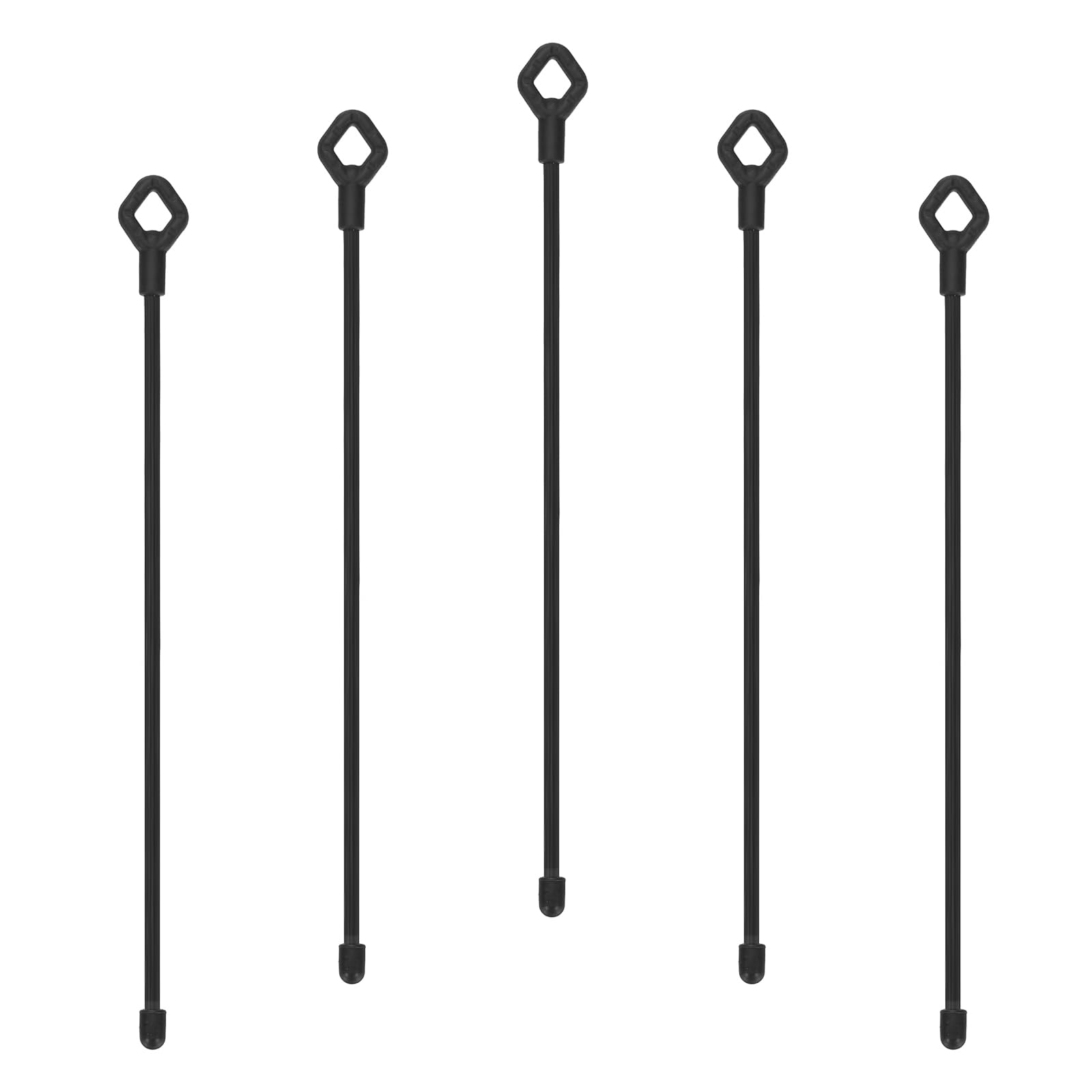 Attaches torsadées en caoutchouc PATIKIL lot de 5 de 25 cm de couleur noire