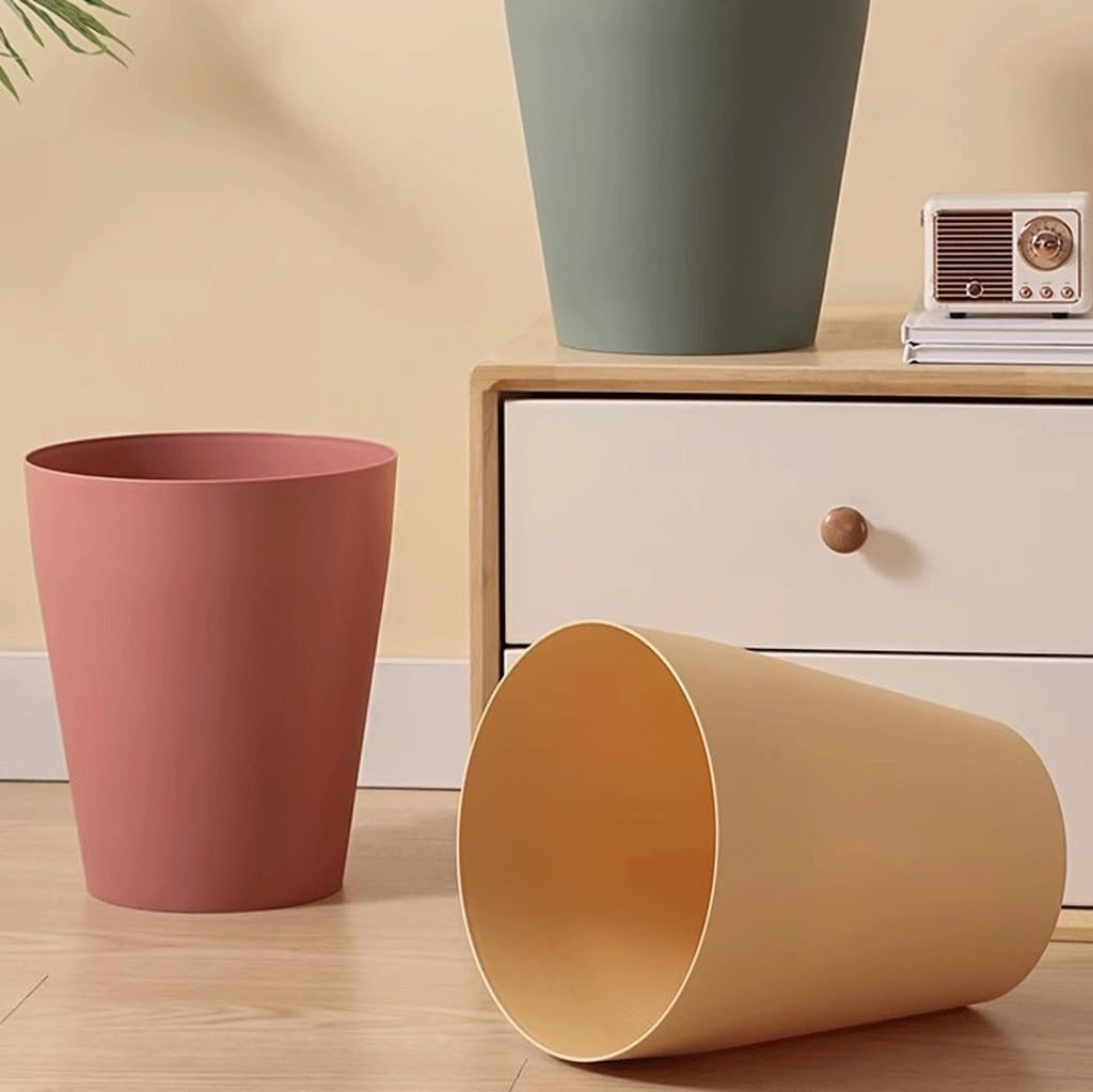Papelera Cubo De Basura Doméstico Sencillo Y Redondo For Sala De Estar, Dormitorio, Cocina, Baño, Gran Capacidad, Oficina, Papelera Papelera De Cocina(C)