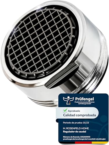 Aireador de Grifo M24 en Latón Cromado con Filtro Anticalcáreo - Ahorra Agua y Energía - Ahorra Hasta un 60% - Caudal de Agua 5 L/min