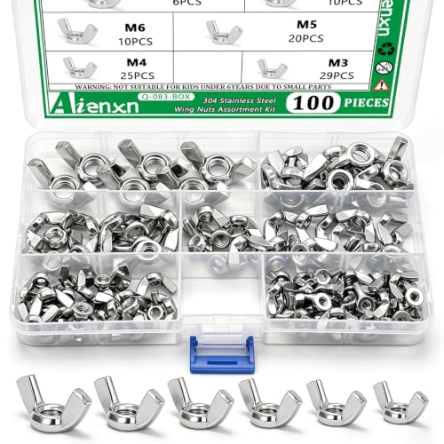 Image of 100PCS Metric Sizes Wing Nuts Assortment Kit