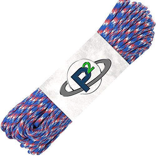 PARACORD PLANET Mil-Spec Commercial Grade 550lb Type III Nylon Paracord (Red White Blue Camo, 25 feet)